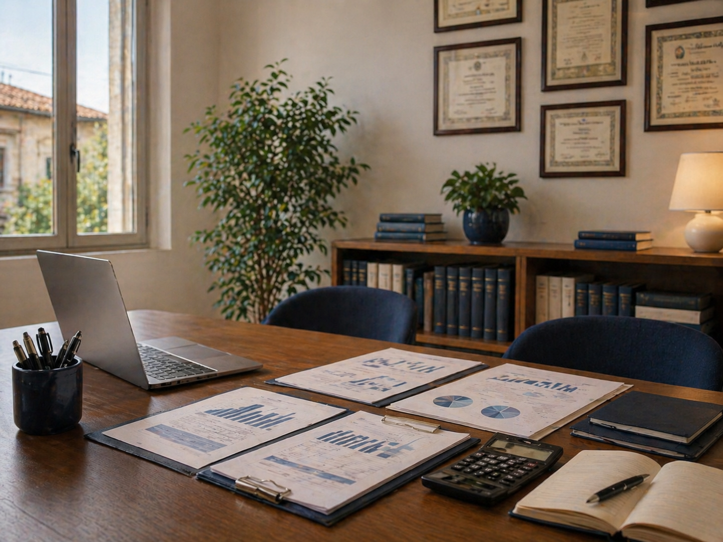 Sala incontri professionale e accogliente per ricevere i clienti dello studio